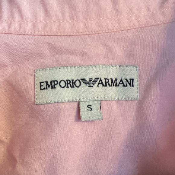 Emporio Armani Men's Pink Button-Up Shirt - size small - 100% cotton - Picture 2 of 5
